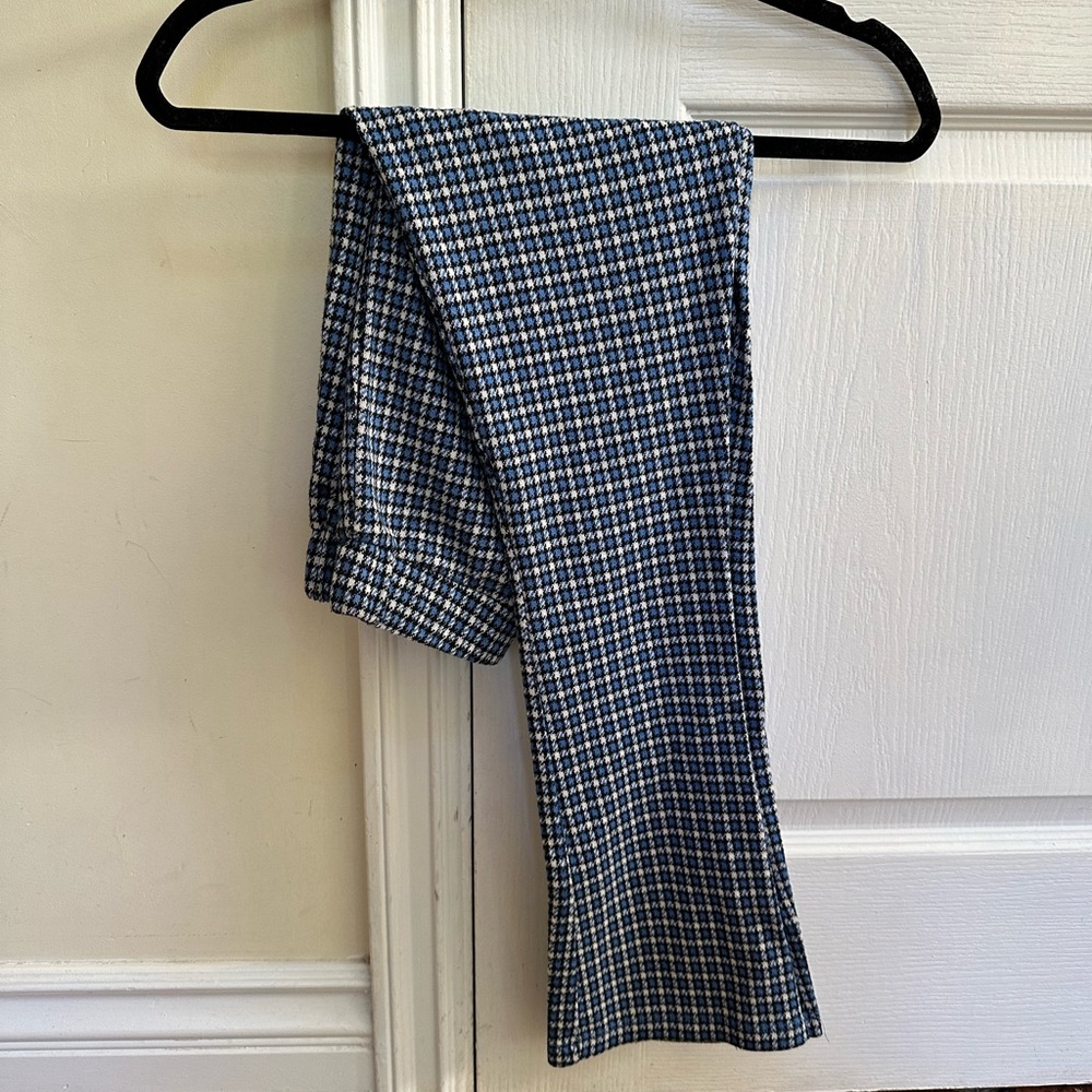 Urban Outfitters blue plaid flare stretchy pants